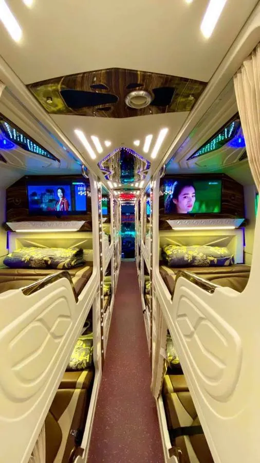 Inside a VIP sleeper bus