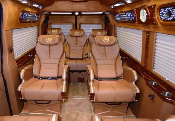 Limousine van leather seats